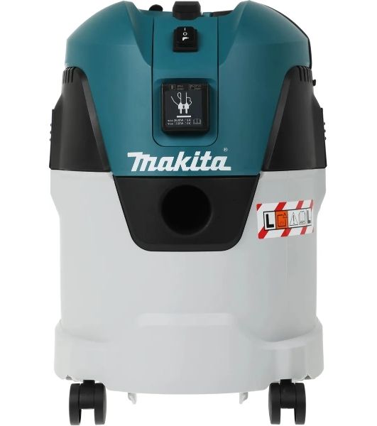 Строительный пылесос Makita VC2512L серый, 1000 Вт, уборка сухая/влажная, пылесборник мешок/контейнер, 25 л