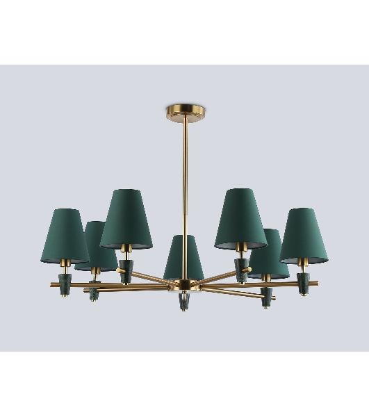 Люстра Ambrella light LH75053/7 BS/GN латунь/зеленый E14*7 max 40W D840*580
