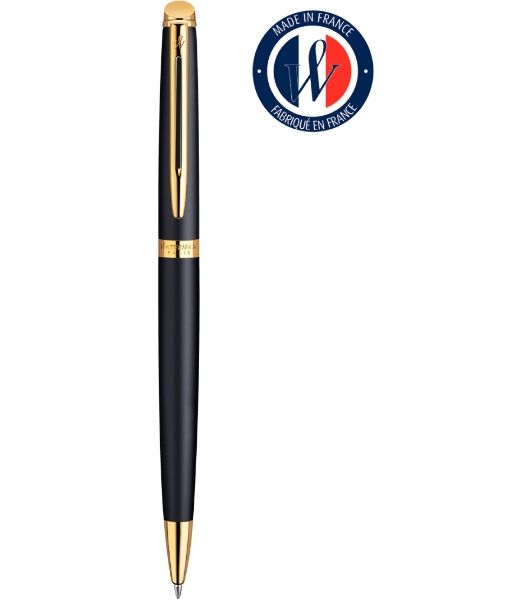 Ручка шариковая Waterman Hemisphere (CWS0920770) Matte Black GT M, синие чернила, подарочная коробка