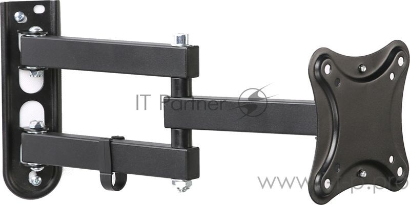 Кронштейн для телевизора Hama R1 118153 черный, 10"-27" макс. 15 кг, настенный, поворотно-выдвижной и наклонный