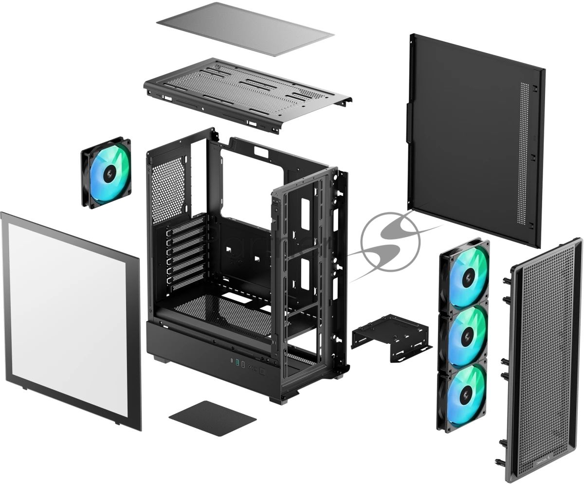 Корпус DeepCool CC550 4F, Midi-Tower, чёрный, 4 x 120 мм