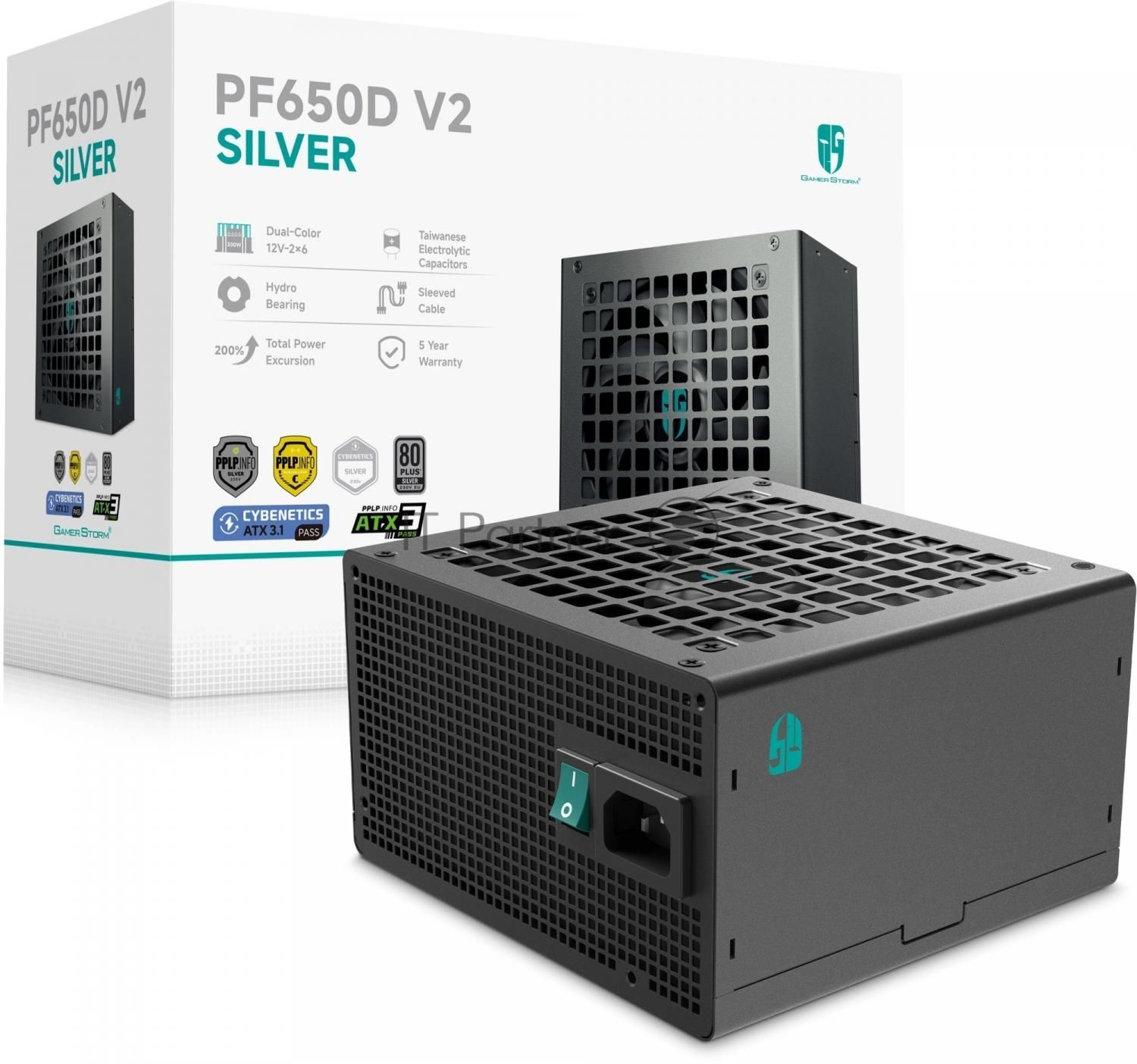 Блок питания Deepcool ATX 650W PF650D V2 80+ silver (20+4pin) APFC 120mm fan 3xSATA RTL