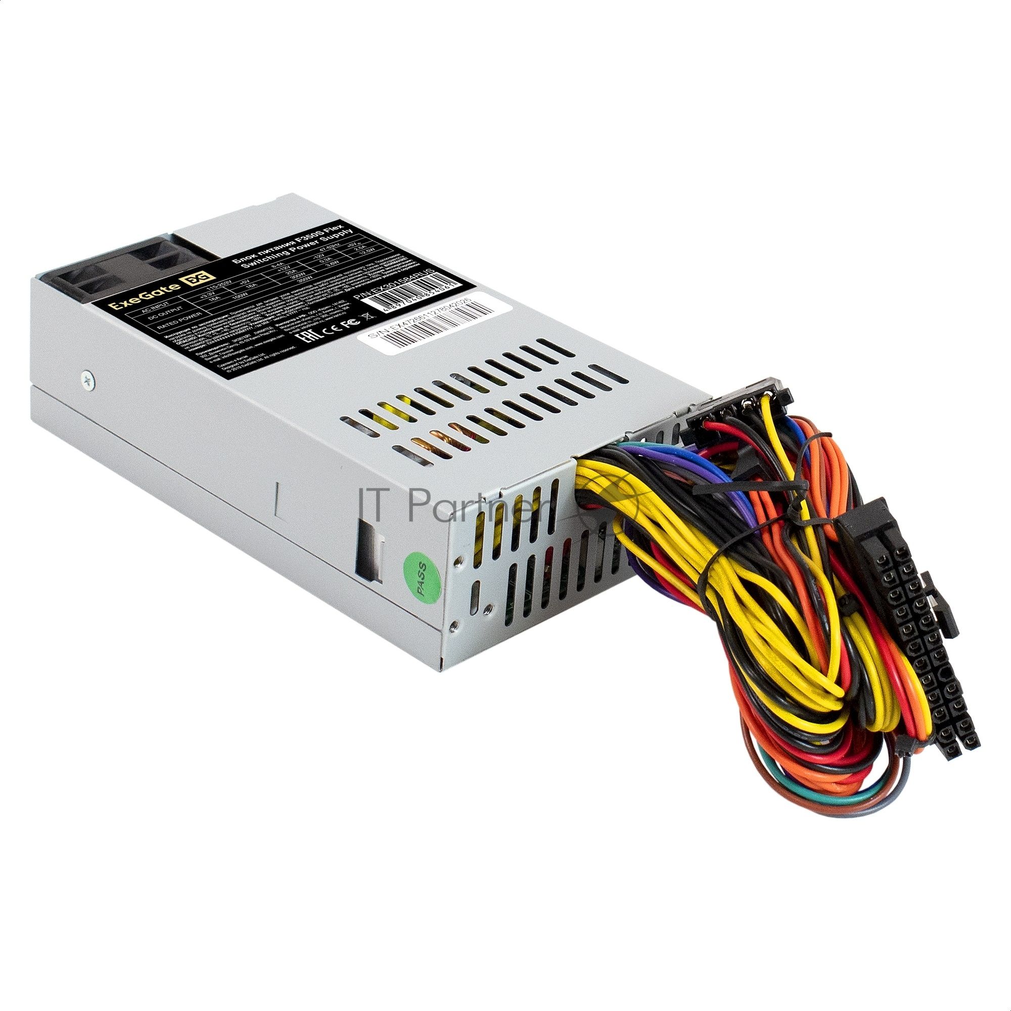 Блок питания 350W ExeGate F350S (Flex ATX, for ITX case, 4cm fan, 24pin, (4+4)рin, 3xSATA, 2xIDE)