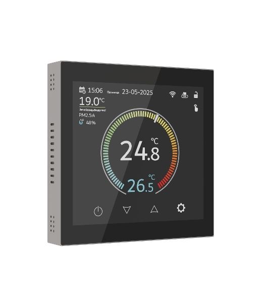 Умный сенсорный терморегулятор с LCD дисплеем (дымчатый) W1851104