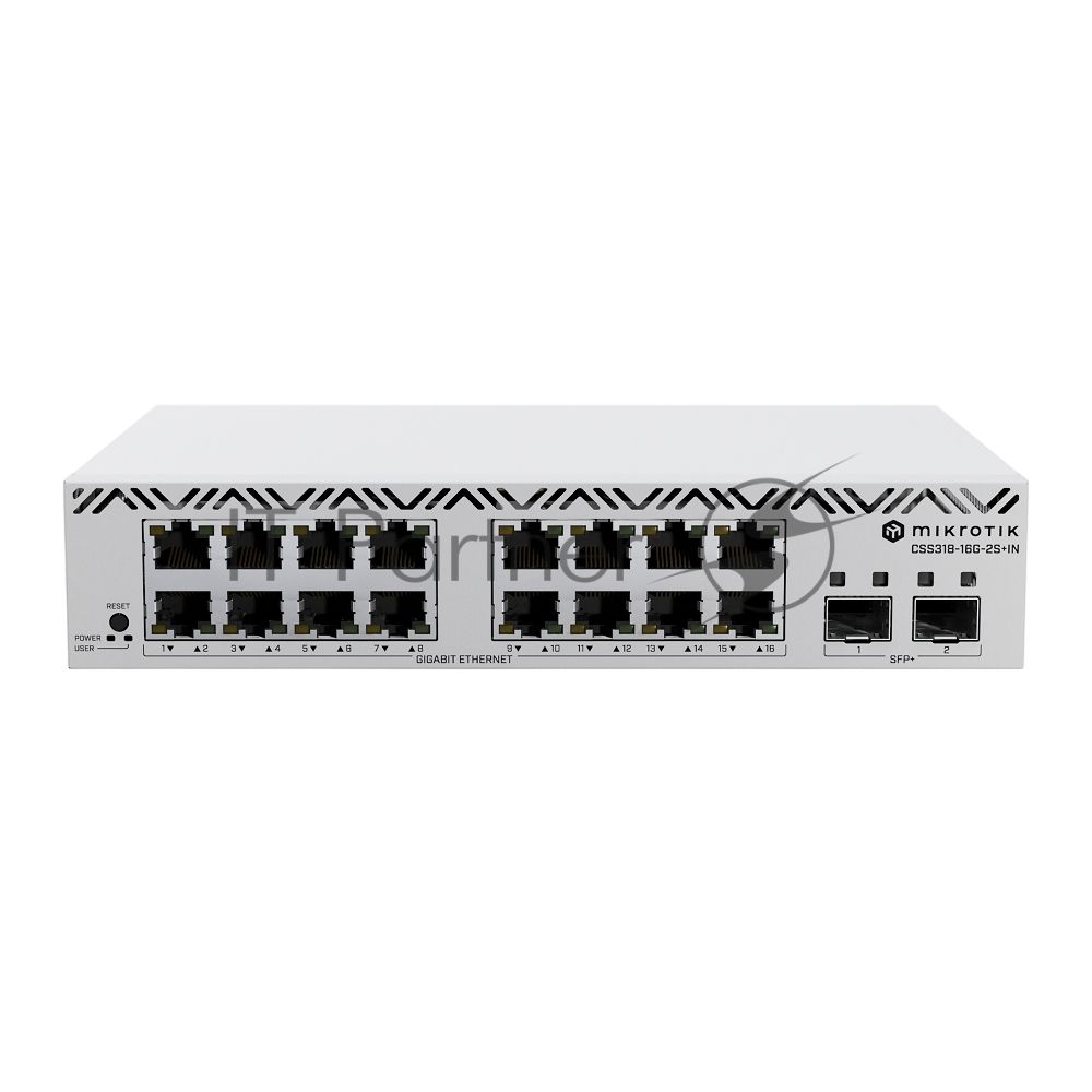 Коммутатор MikroTik CSS318-16G-2S+IN, 16×1 Гбит/с + 2×10 Гбит/с SFP+, управляемый
