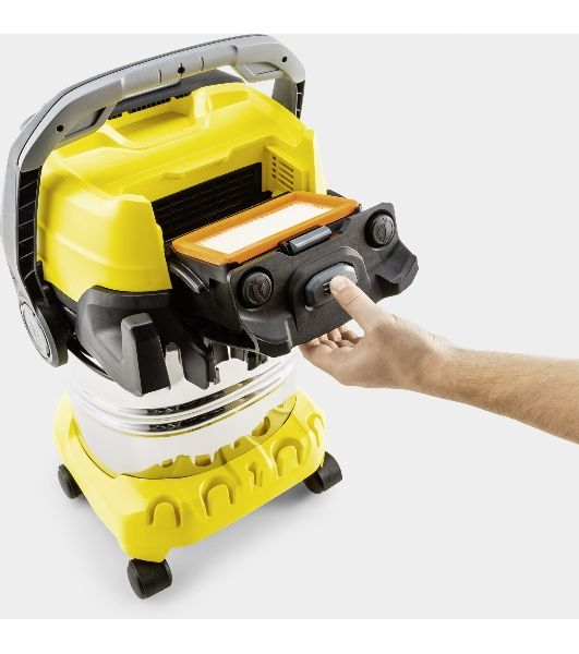 Строительный пылесос Karcher WD 6 P S V-30/6/22/T желтый, 1300 Вт, уборка сухая/сбор воды, пылесборник мешок/контейнер, 30 л