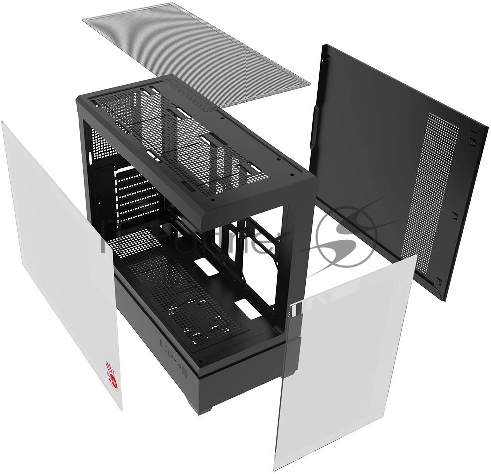 Корпус Bloody CC-128-BK, Midi-Tower, чёрный
