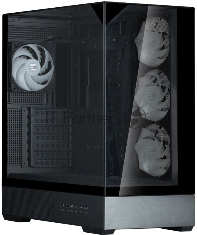 Компьютерный корпус ZALMAN P40 Prism Plus, ATX, черный, WINDOW, 3xCombo (3.5'' or 2.5"), 1xUSB TYPE-C, 2xUSB 3.0, SIDE 3x120мм ARGb, REAR 1x120мм ARGb