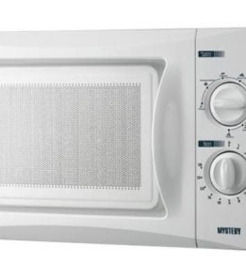 Микроволновая печь Mystery MMW-2009G белый, 20 л, 700 Вт, переключатели - поворотный механизм