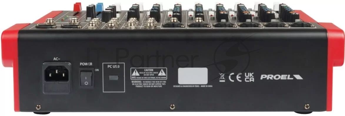 Микшерный пульт PROEL [MQ1222X] 12-ти канальный, 24 бит/48 кГц DSP, Bluetooth, медиа-плеер, 4x Combo XLR мик./лин. входа, 2x XLR+1/4" TRS (L/R) стерео мик./лин. входа, 2x XLR+1/4" TRS Main вых., 2x2 USB аудио интерфейс, 2x USB-A порта