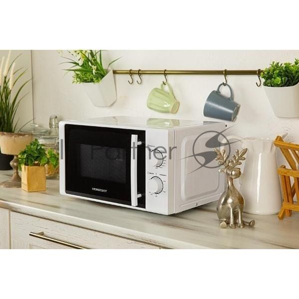 Микроволновая печь Horizont 20 MW700-1478 BIW белый, 20 л, 700 Вт, переключатели - поворотный механизм