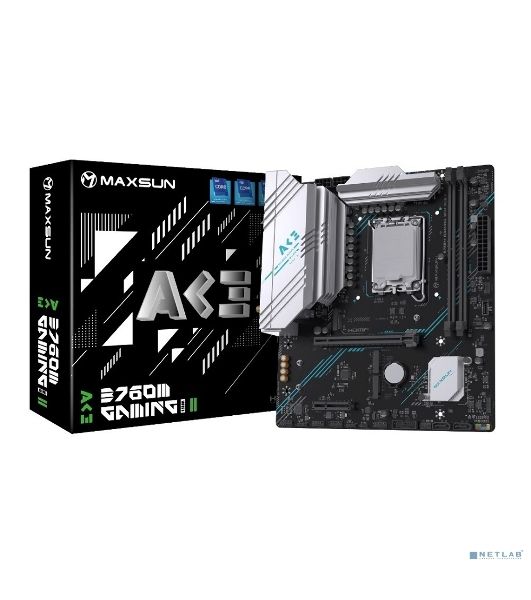 Материнская плата Maxsun MS-B760M GAMING WIFI ACE II, LGA1700, Intel B760, 2xDDR5, 2xSATA, 3xM.2, 1xPCIe 4.0 x16, 1xPCIe 4.0 x4, 2xHDMI, 1xDP, 1x2.5Gb LAN, Wi-Fi 6, Bluetooth 5.2, 1xUSB-C 10Gbps, 2xUSB-A 5Gbps, 2xUSB-A 2.0, 3x3.5 мм, 7.1, mATX