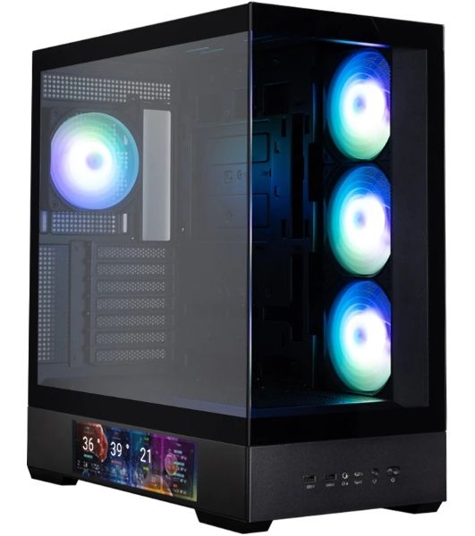 Компьютерный корпус ZALMAN P40 DS, ATX, черный, WINDOW, 9.1-inch LCD screen, 2xCombo(2.5” or 3.5”), 1x2.5”, 1xUSB TYPE-C, 2xUSB 3.0, SIDE 3x120мм ARGb, REAR 1x120мм ARGb