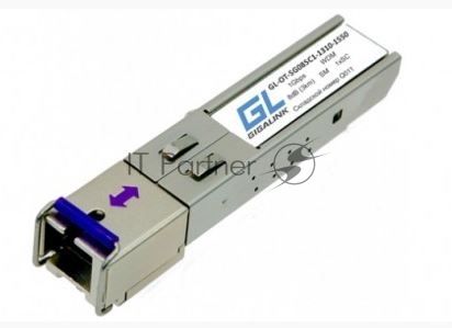 Модуль SFP GIGALINK GL-OT-SG06SC1-1550-1310-B, WDM, 155Mb/1,25Gb/s одно волокно SM, SC, Tx:1550/Rx:1310 нм, 6 дБ до 3 км