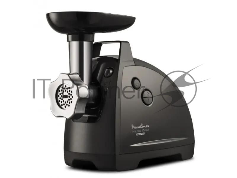 Мясорубка электрическая Moulinex ME684832 черный, 2000 Вт, 3.5 кг/мин, реверс, защита от перегрузки, насадки - 10