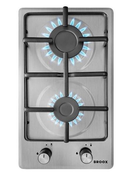 Газовая варочная поверхность Broox GR0260H00 Mt Tf, 2 конфорки, нержавеющая сталь, 2500 Вт