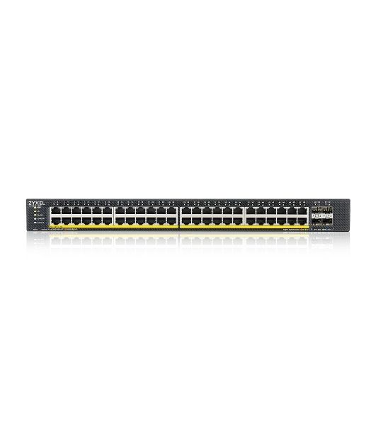 Коммутатор XGS1935-52HP, 52 Port Smart Managed PoE Switch, 48x Gigabit PoE and 4x 10G SFP+, hybrid mode, standalone or NebulaFlex Cloud, 375 Watt PoE