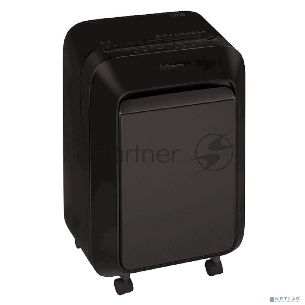 Шредер Fellowes PowerShred LX210 черный (секр.P-4) перекрестный 16лист. 23лтр. скрепки скобы пл.карты