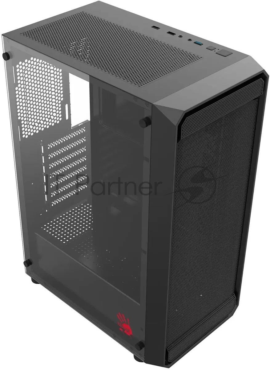 Компьютерный корпус Bloody BD-CC114 черный без БП ATX 8x120мм 1xUSB 2.0 1xUSB 3.0 audio bott PSU