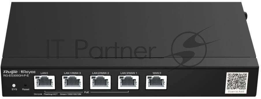 Маршрутизатор Ruijie Reyee RG-EG305GH-P-E, 4×1 Гбит/с PoE + 1×1000 Мбит/с Uplink, управляемый