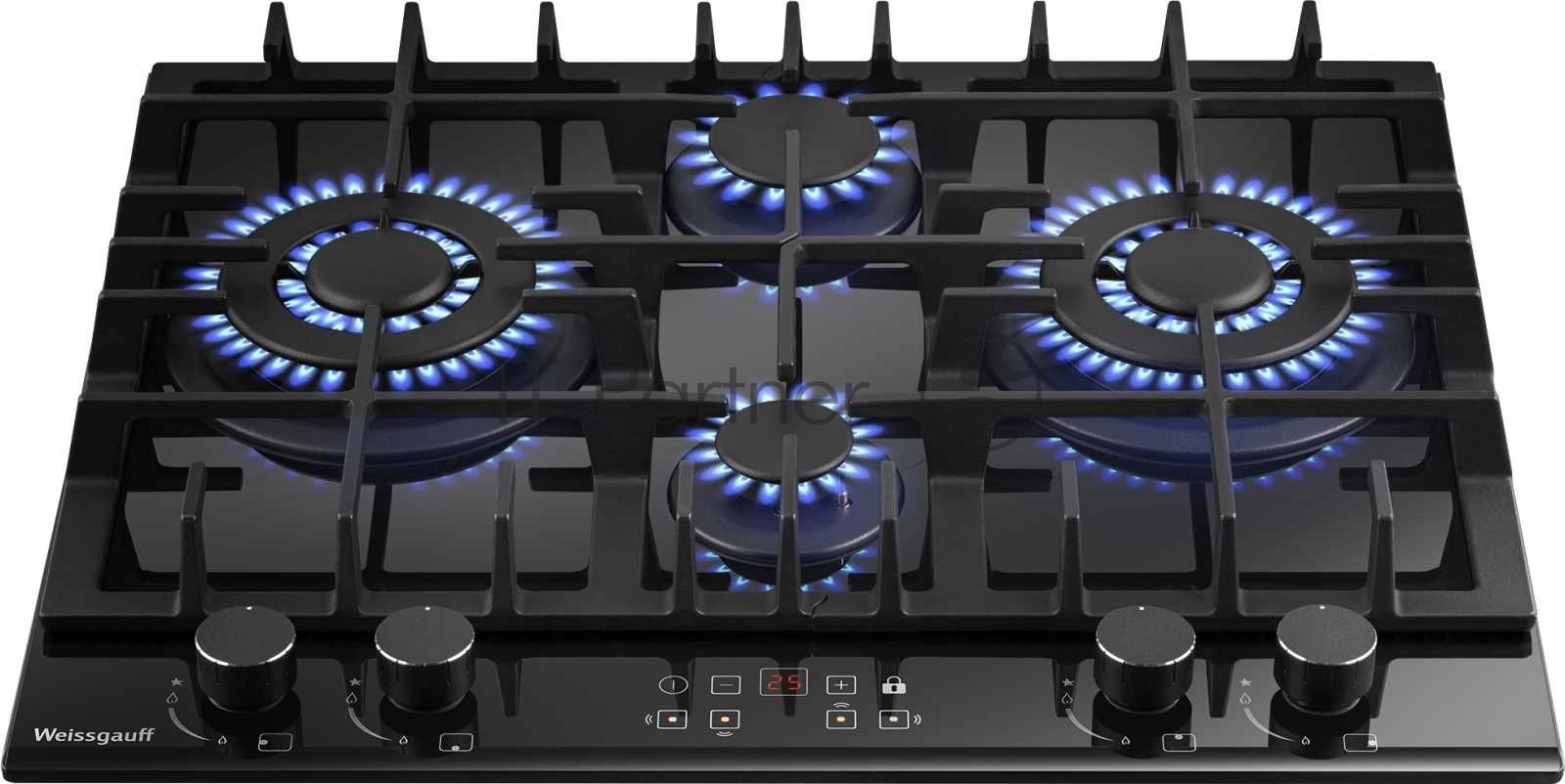 Газовая варочная панель Weissgauff HGG 642 BGH Double Wok Timer