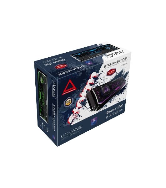 Автомагнитола AURA STORM-868DSP, 1 DIN, Bluetooth, USB Type-A, AUX, пульт ДУ