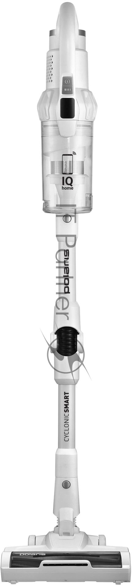 Пылесос вертикальный Polaris IQ Home PVCS 4070 белый, питание от аккумулятора, 200 Вт, уборка влажная/сухая, пылесборник 0.3 л, работа от АКБ max 80 мин.