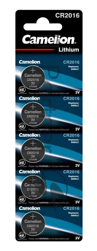 Элемент питания литиевый Camelion CR CR2016 BL-5 (блист.5шт)