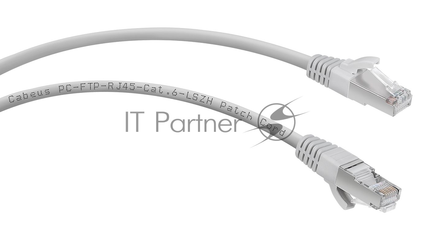 Патч-корд Cabeus PC-FTP-RJ45-Cat.6-20m-LSZH кат. 6, экр., F/UTP, RJ45/RJ45, LSZH, AWG24 20м, серый
