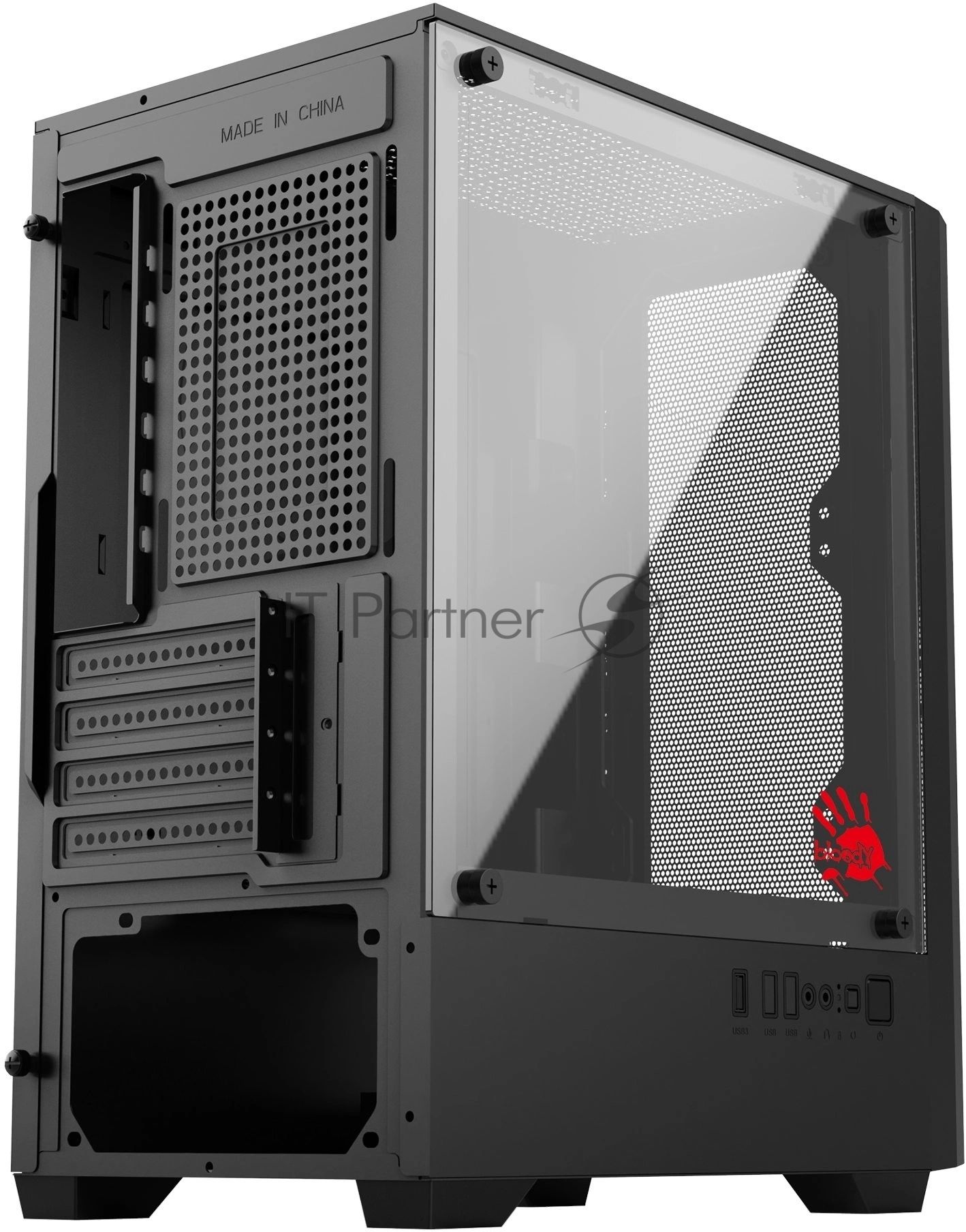 Корпус Bloody CC-124-BK, Mini-Tower, чёрный