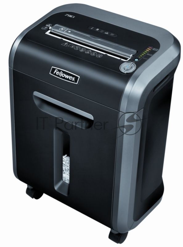 Шредер Fellowes 79Ci. (14 листов), 23 литра, 3,9х38 мм (класс 3), 100%Jam Proof, уничтожает: скобы/скрепки/карты/CD