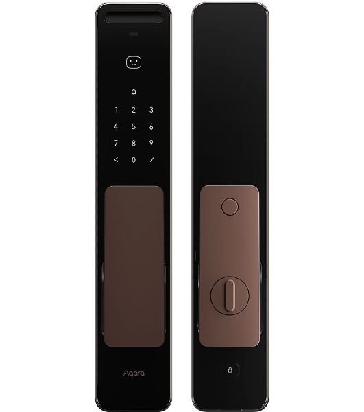 Умный замок Aqara ML-D01D врезной разбл.отпеч.паль./код/пар/NFC/прил/мех.кл 5000mAh бронзовый/черный