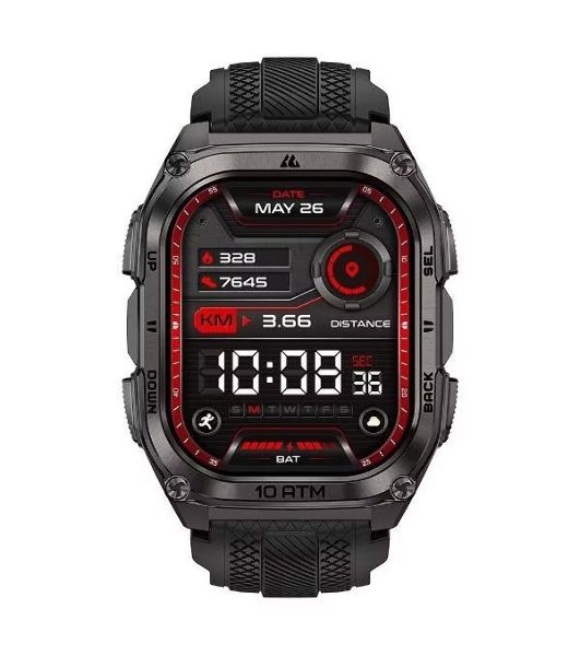 Умные часы KOSPET Tank M4, 1.96" AMOLED, Bluetooth 5.3, GPS, 10 ATM, IP69K, черный