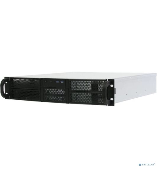 Корпус Procase RE204-D4H2-FA-55 2U server case,4x5.25+2HDD,черный,без блока питания(2U,2U-redundant),глубина 550мм,ATX 12"x9.6", панель вентиляторов 4*80х25 PWM