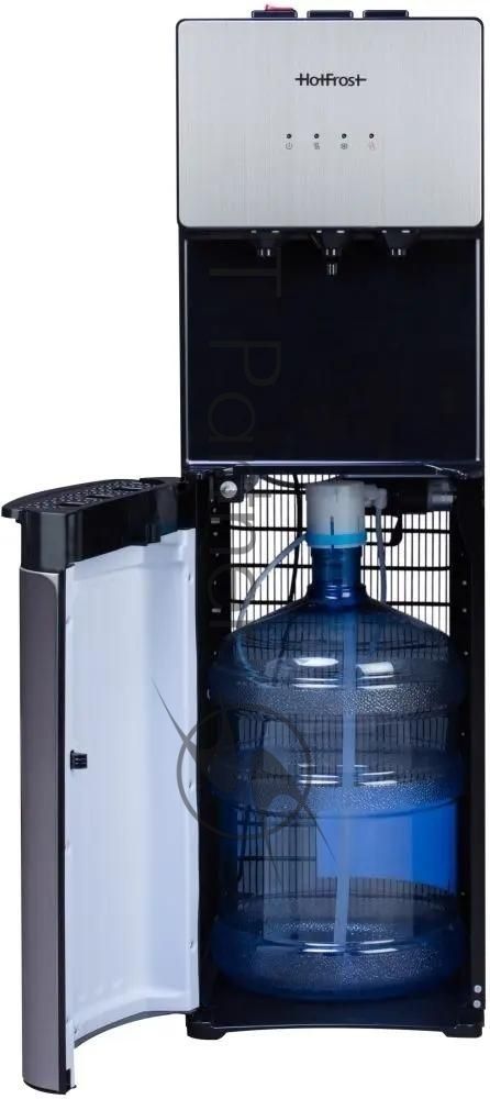 Кулер для воды Hotfrost V400AS, нижняя загрузка, нагрев 90 °С, охлаждение 10 °С, серебристый/черный
