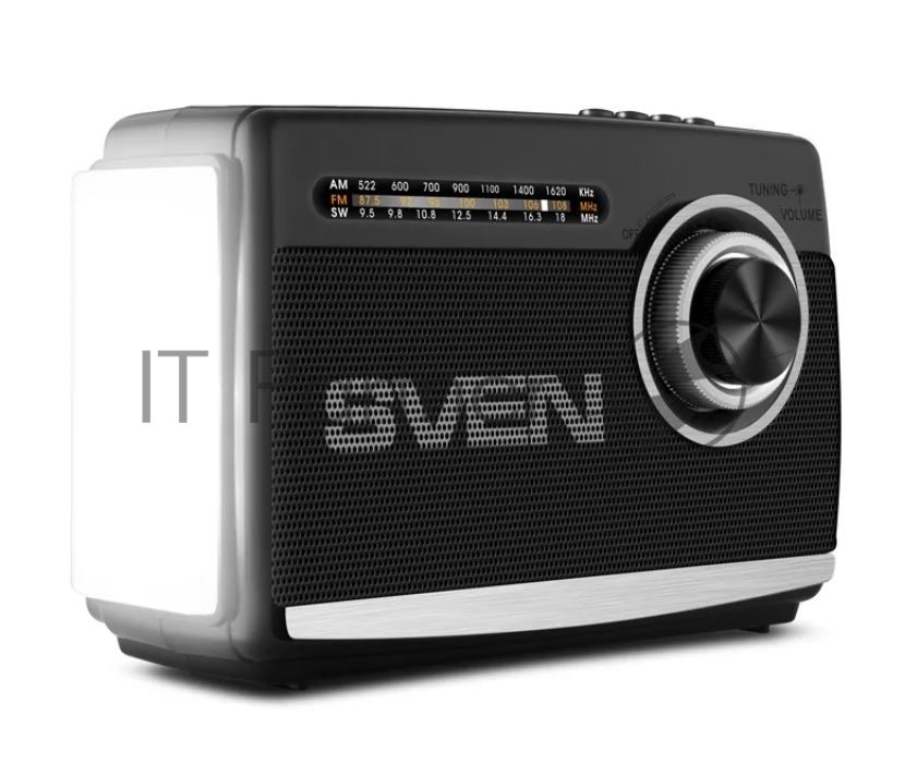 Радиоприёмник SVEN SRP-535 чёрный (3 Вт, FM/AM/SW, USB, SD/microSD, 900 мАч, 2 х D/UM, фонарь)