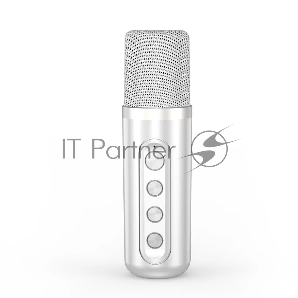 Переносная караоке система TRS2403 iconBIT K902W Колонка 10Вт, 2 микрофона Bluetooth, световые эффекты, аккумулятор в колонке 3000mAh и микрофонах, 22.3*9.6*15.7CM, белый
