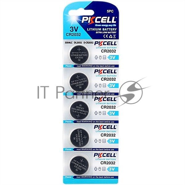 Литиевый элемент питания PKCELL CR2032-5B тип - CR2032 5 шт в блистере