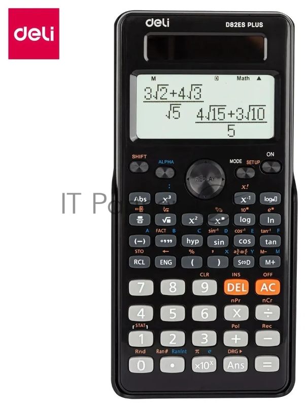 Калькулятор научный Deli ED82ES черный 10+2-разр.