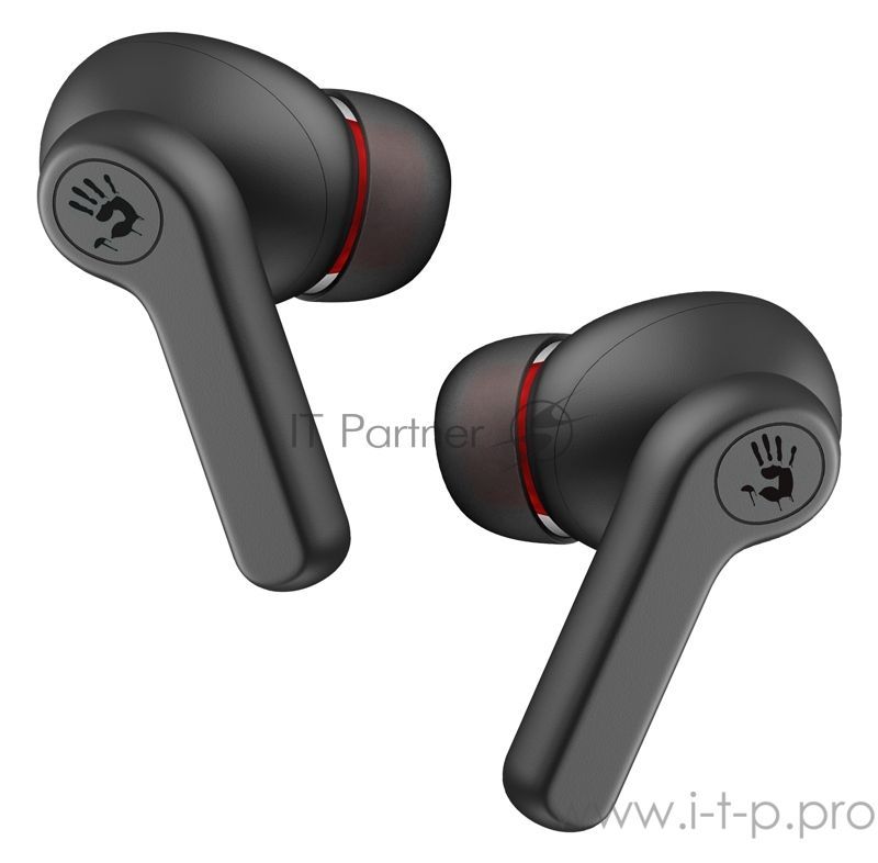 Наушники TWS A4Tech Bloody M30 черный/красный, внутриканальные, Bluetooth, до 22 ч