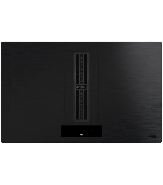 Варочная поверхность со встроенной вытяжкой Smeg HOBD382MB2, 83 см, индукция, слайдерное управление, 4 зоны нагрева, 9 уровней мощности, автоматическое определение посуды, таймер, быстрый старт, индикация остаточного тепла, 650 м3/ч, 8 скоростей + 2 интен