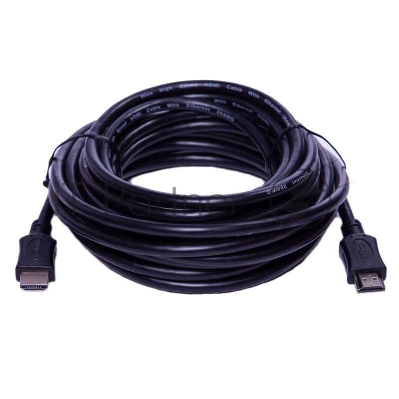 Кабель HDMI C-HM-HM-5M Wize, 5 м, v.2.0, 19M/19M, позол.разъемы, экран, черный, пакет