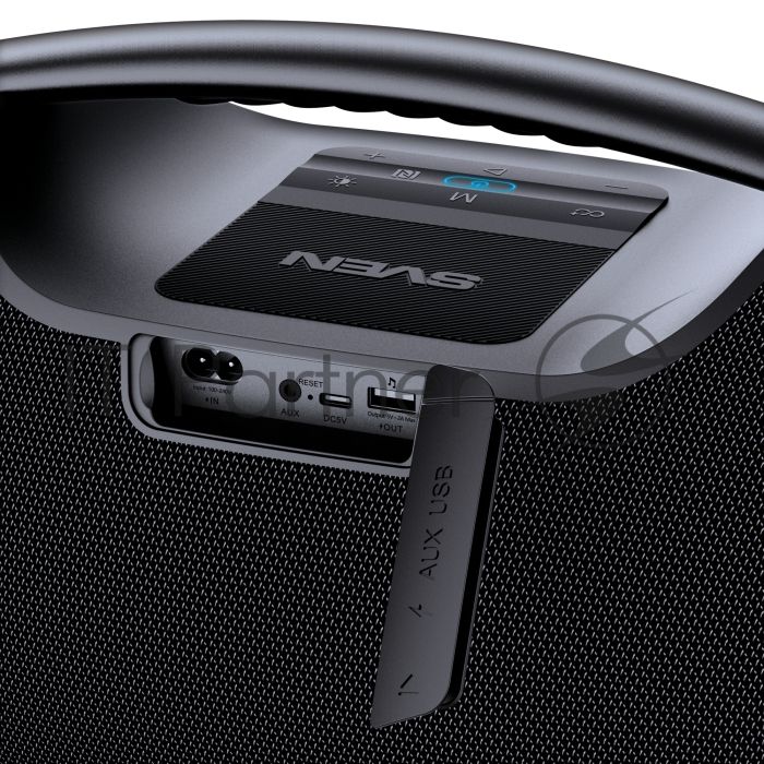 Портативная акустическая система SVEN PS-990, черный, 2.0, 2x90 Вт (RMS), IPx7, TWS, Bluetooth, USB, аккумулятор