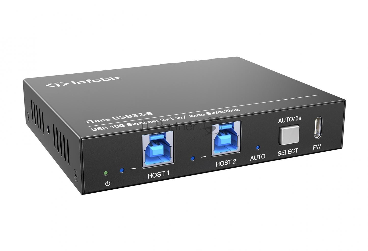 Коммутатор Infobit iTrans USB32-S USB 3.2 10 Гбит/с с автопереключением