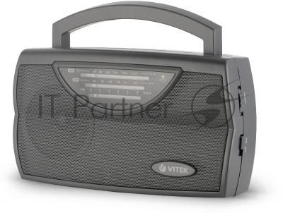 Радиоприемник Vitek VT-3591 (GY) LED индикатор Телескопическая антенна Тип батареек	UM-1