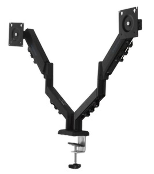 Кронштейн Kromax OFFICE-14 черный, 4 шт/уп. Кр. стал. настол. для 2-х мон. 15"-32", max 2x10 кг, 6 ст. св., нак. +90° -45°, пов. 180°, max VESA 100x100