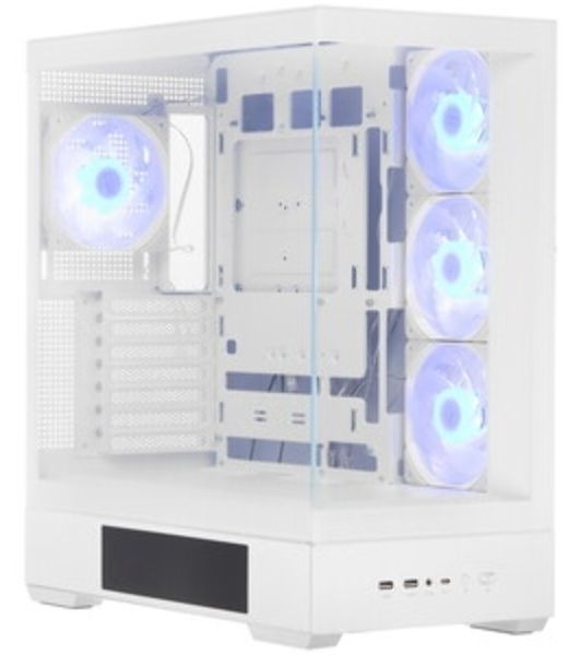 Компьютерный корпус ZALMAN P40 DS, ATX, белый, WINDOW, 9.1-inch LCD screen, 2xCombo(2.5” or 3.5”), 1x2.5”, 1xUSB TYPE-C, 2xUSB 3.0, SIDE 3x120мм ARGb, REAR 1x120мм ARGb
