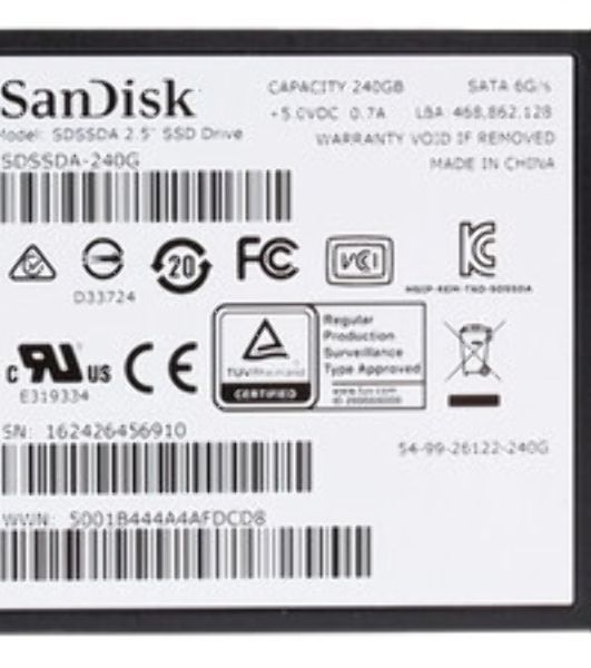 Накопитель SSD SanDisk SSD PLUS 2,5” SATA 250Gb, SDSSDA-250G-G28, 1 year