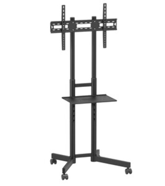 Мобильная стойка напольная Kromax OMEGA-15 черный, 1 шт/уп, для TV 32"-70", max вес 50 кг, высота 1700 мм, max VESA 600x400 мм