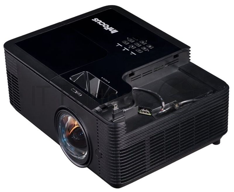 Проектор INFOCUS IN136ST DLP, 4000 ANSI Lm,WXGA (1280x800), 28500:1, 0.521:1, 3.5мм in,Composite video, VGA, HDMI 1.4a x3 (поддержка 3D), USB-A (для SimpleShare и др.), лампа 15000ч.(ECO mode),3.5мм out, Monitor out(VGA),RS232,RJ45,21дБ, 4,5 кг.